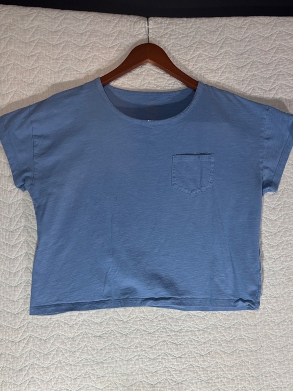 J. Crew Light Blue Short Sleeve Pocket Tee - Picture 1 of 4